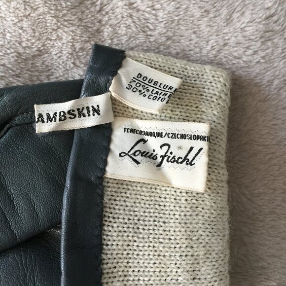 LOUIS FISCHL grey leather gloves - Picture 8 of 8